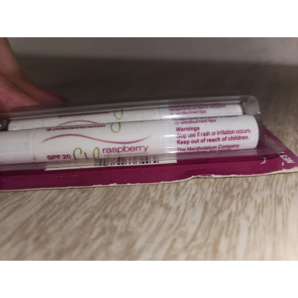 Softlips Raspberry Lip Balm with‎ Green Tea Extract 2-Pack with SPF 20~Pkg. open